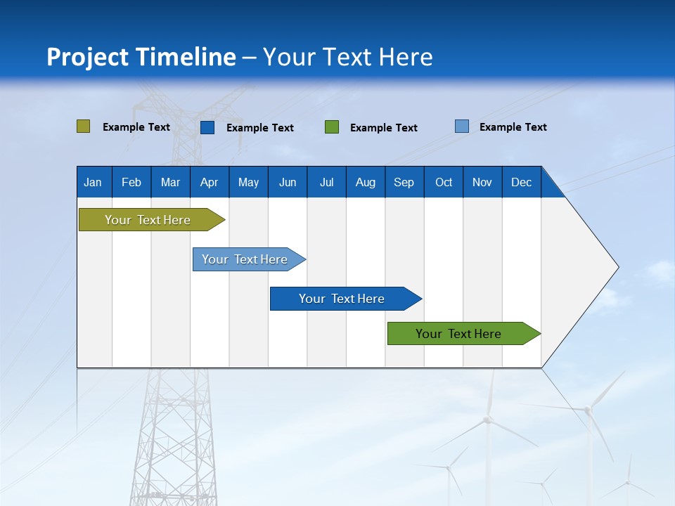 A Power Line With Windmills In The Background PowerPoint Template