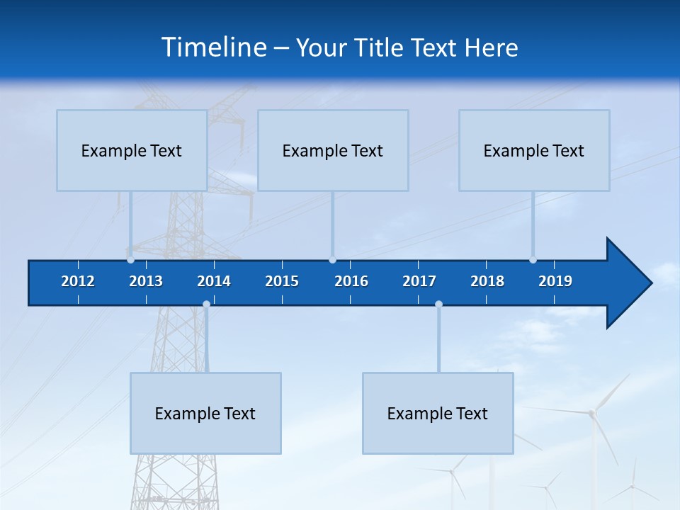 A Power Line With Windmills In The Background PowerPoint Template