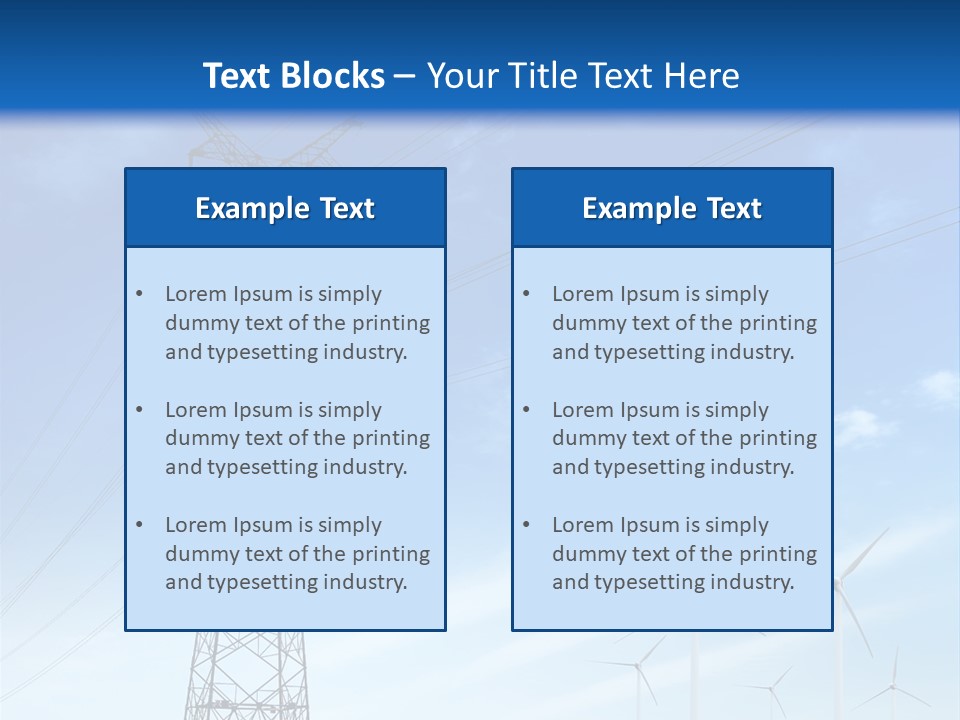 A Power Line With Windmills In The Background PowerPoint Template