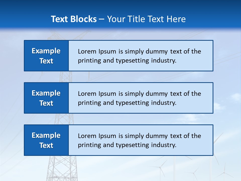 A Power Line With Windmills In The Background PowerPoint Template