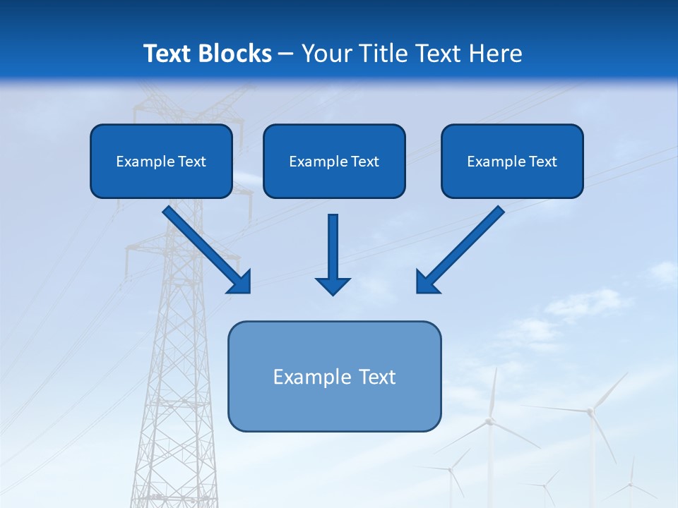 A Power Line With Windmills In The Background PowerPoint Template