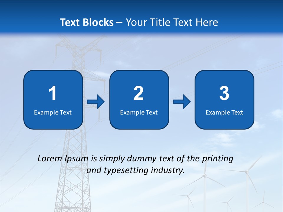 A Power Line With Windmills In The Background PowerPoint Template