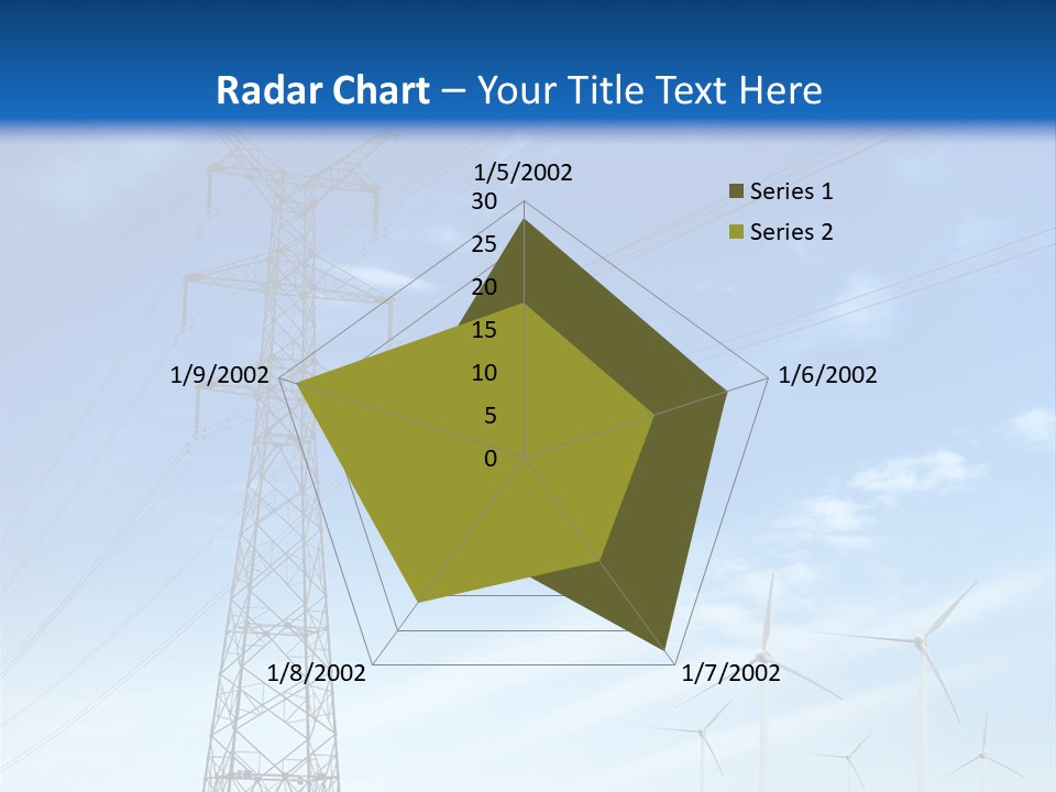 A Power Line With Windmills In The Background PowerPoint Template
