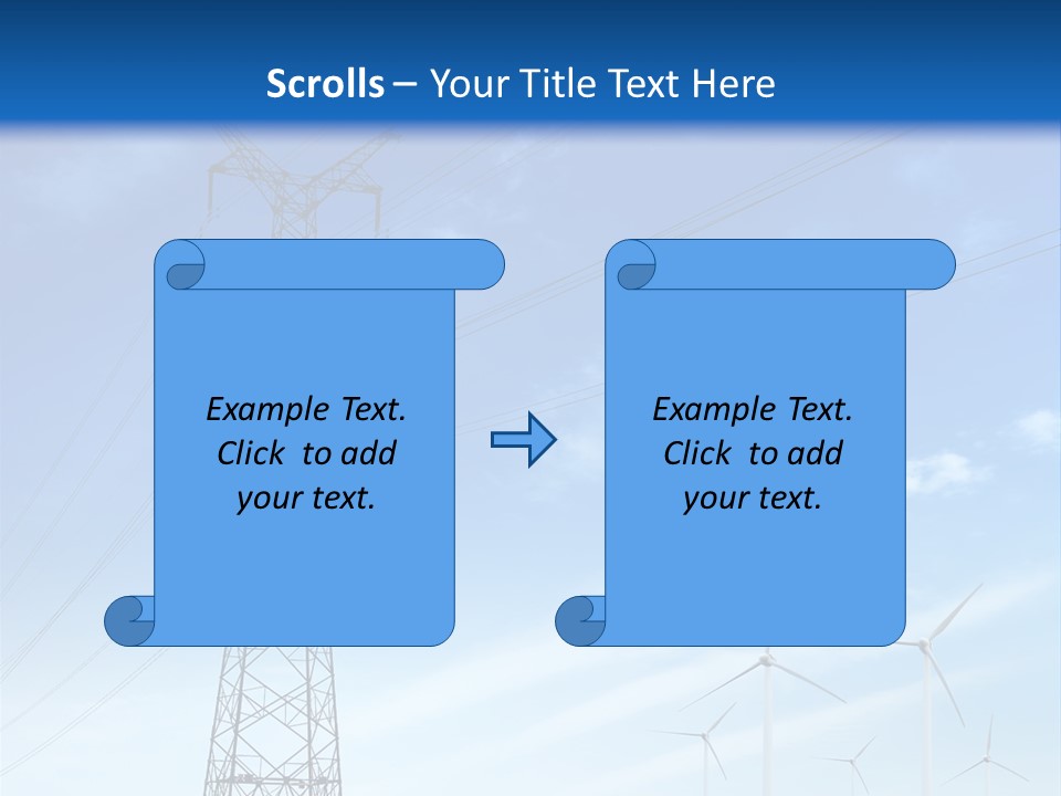 A Power Line With Windmills In The Background PowerPoint Template