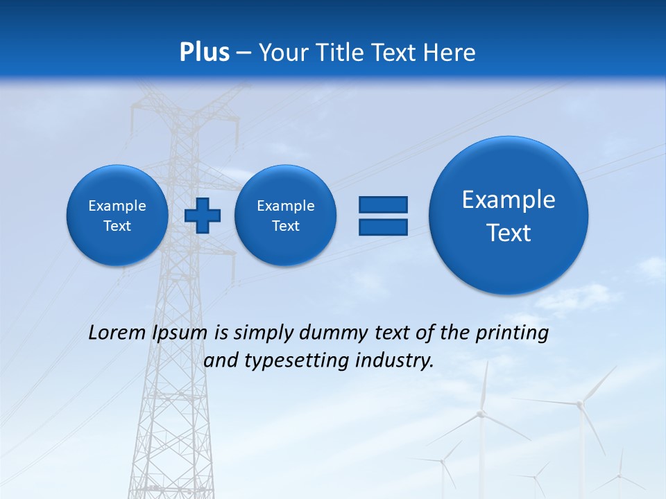 A Power Line With Windmills In The Background PowerPoint Template
