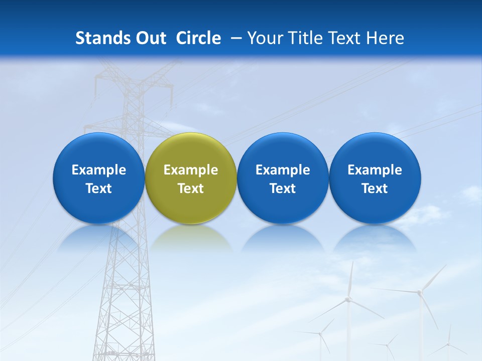 A Power Line With Windmills In The Background PowerPoint Template