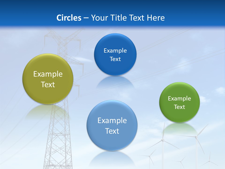A Power Line With Windmills In The Background PowerPoint Template