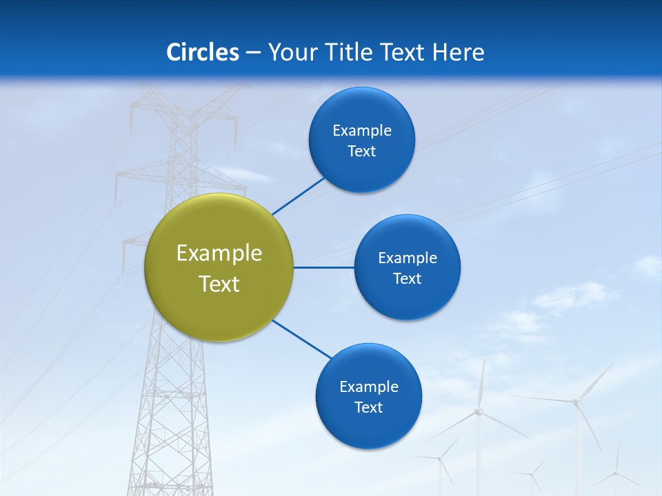 A Power Line With Windmills In The Background PowerPoint Template