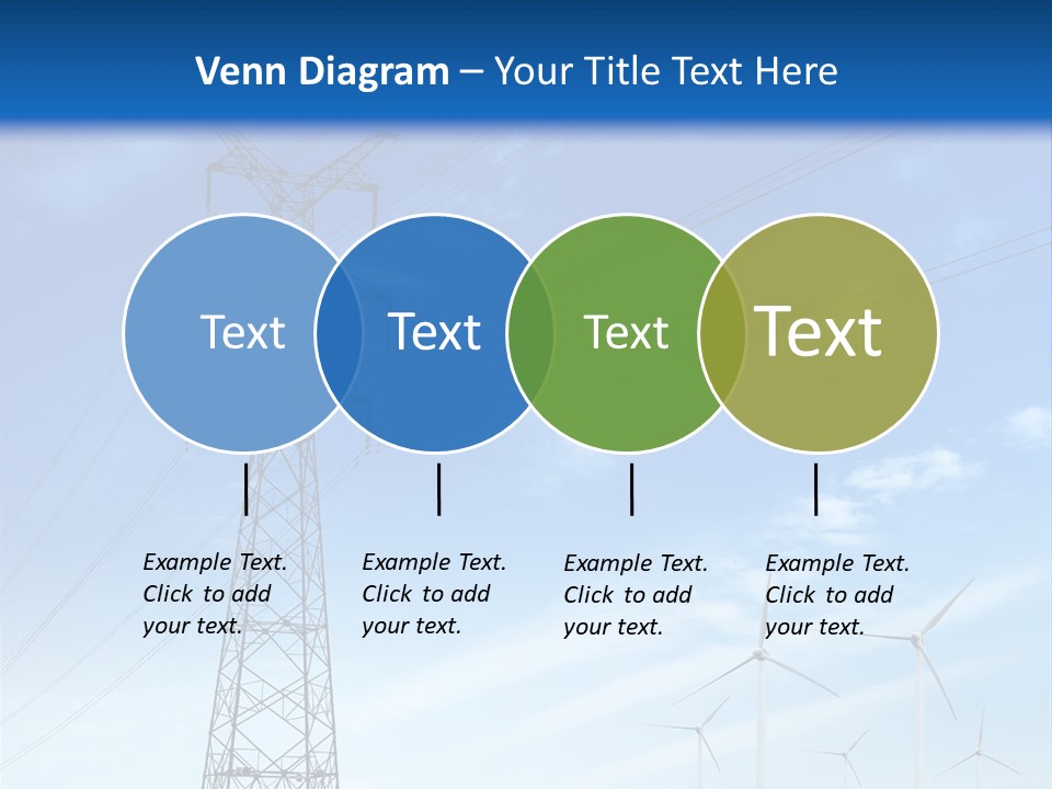 A Power Line With Windmills In The Background PowerPoint Template