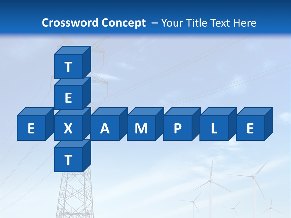 A Power Line With Windmills In The Background PowerPoint Template