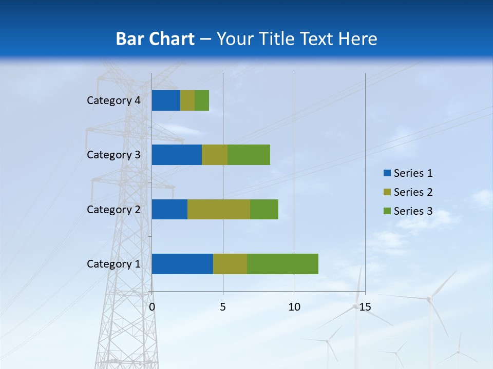 A Power Line With Windmills In The Background PowerPoint Template