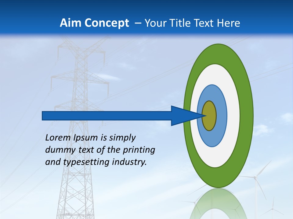 A Power Line With Windmills In The Background PowerPoint Template