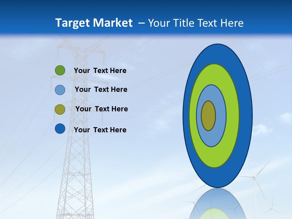 A Power Line With Windmills In The Background PowerPoint Template