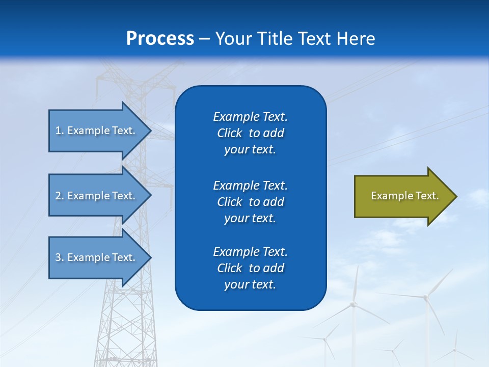 A Power Line With Windmills In The Background PowerPoint Template