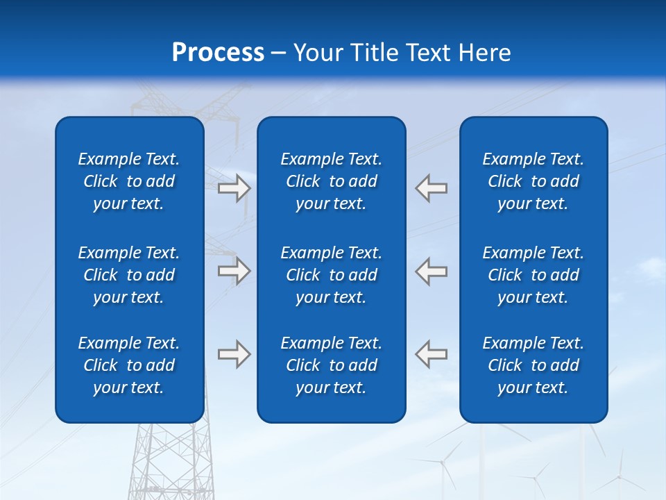 A Power Line With Windmills In The Background PowerPoint Template