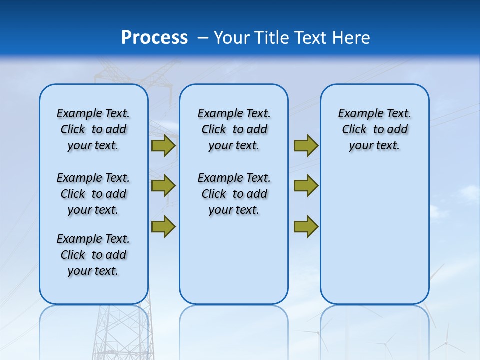A Power Line With Windmills In The Background PowerPoint Template