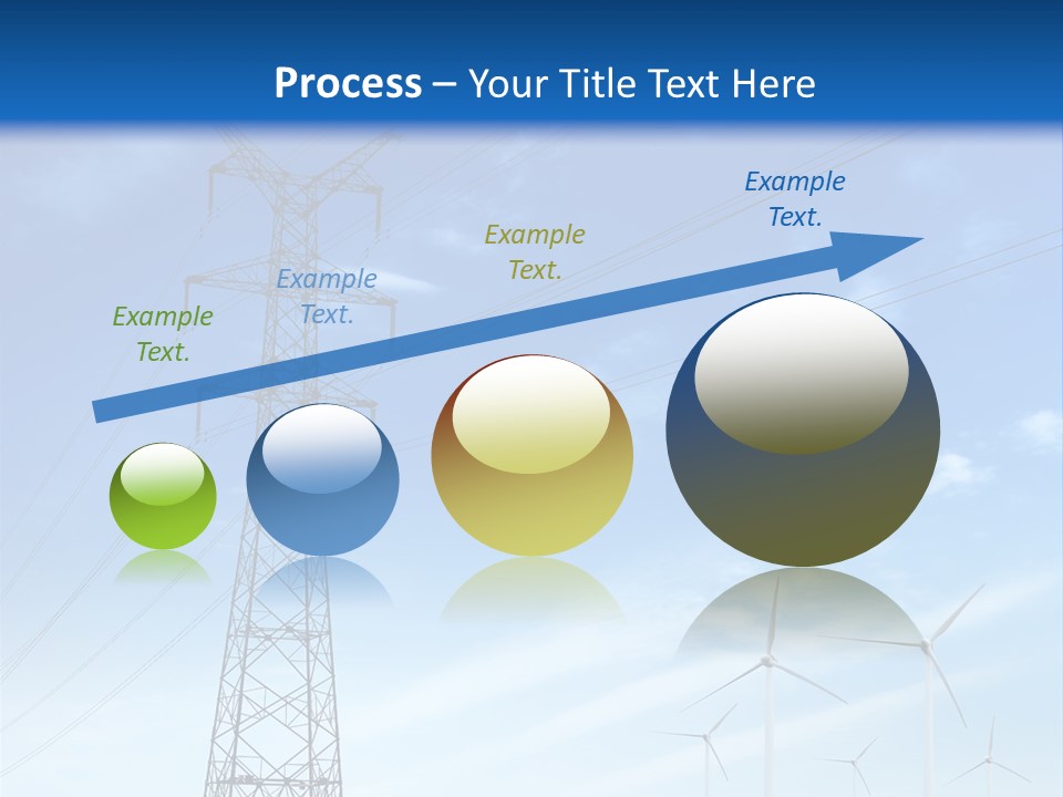 A Power Line With Windmills In The Background PowerPoint Template