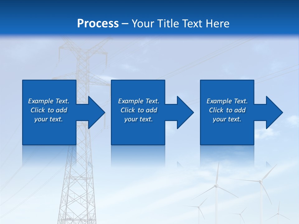 A Power Line With Windmills In The Background PowerPoint Template