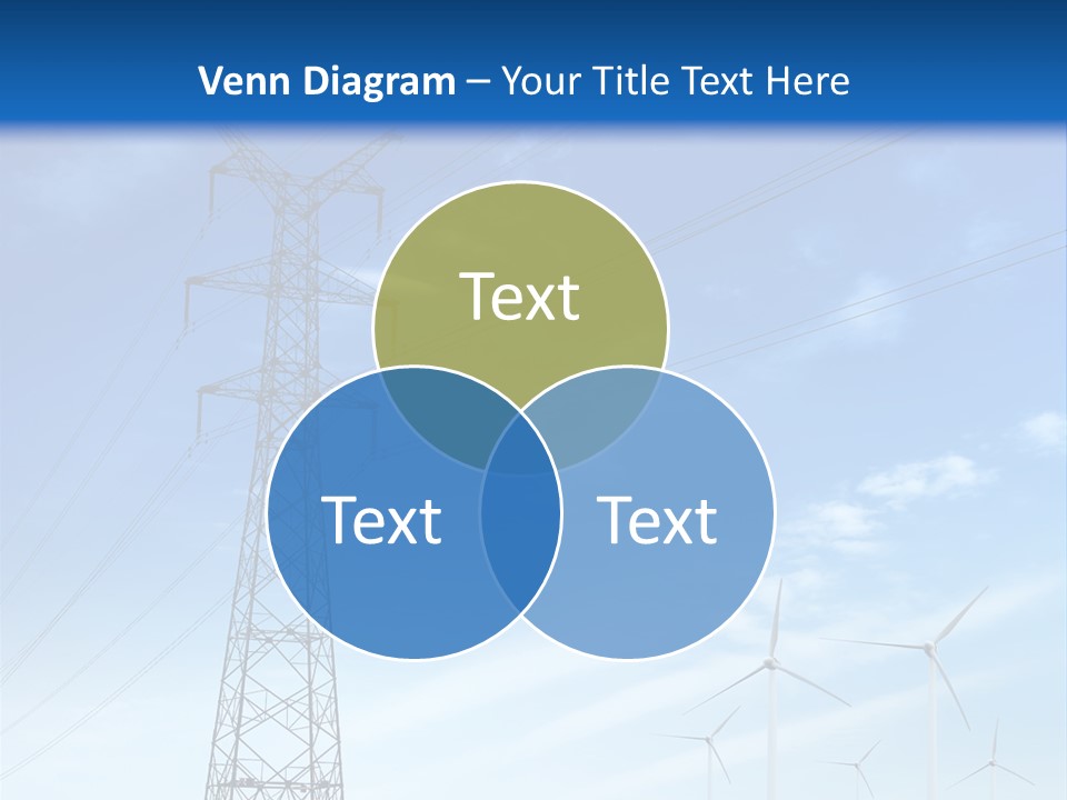 A Power Line With Windmills In The Background PowerPoint Template