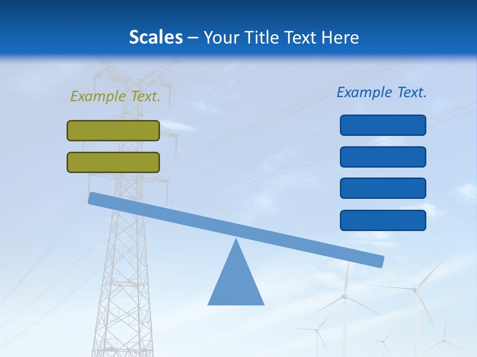 A Power Line With Windmills In The Background PowerPoint Template