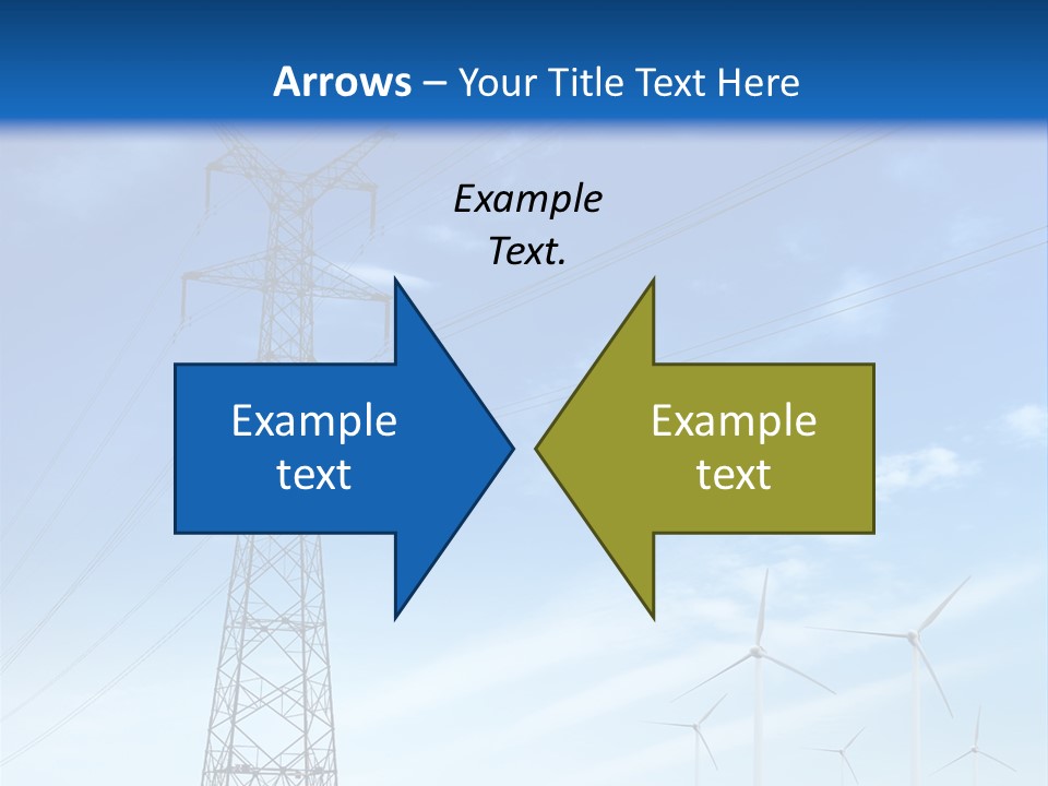A Power Line With Windmills In The Background PowerPoint Template