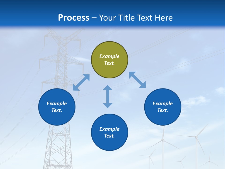 A Power Line With Windmills In The Background PowerPoint Template