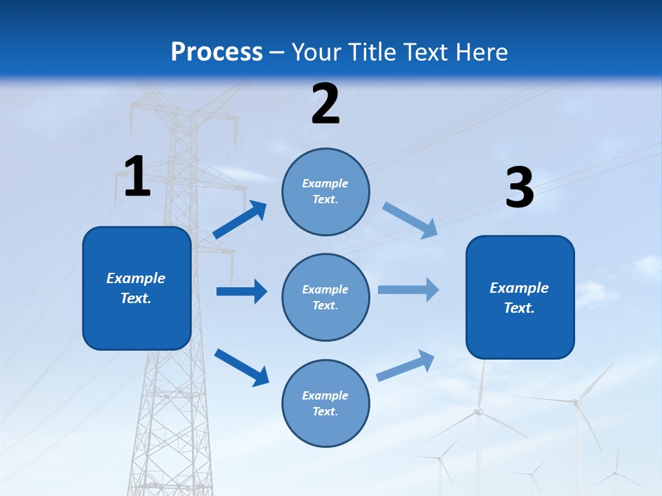 A Power Line With Windmills In The Background PowerPoint Template