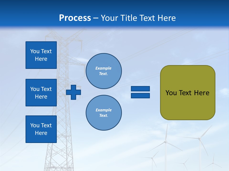 A Power Line With Windmills In The Background PowerPoint Template