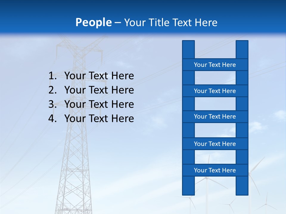 A Power Line With Windmills In The Background PowerPoint Template
