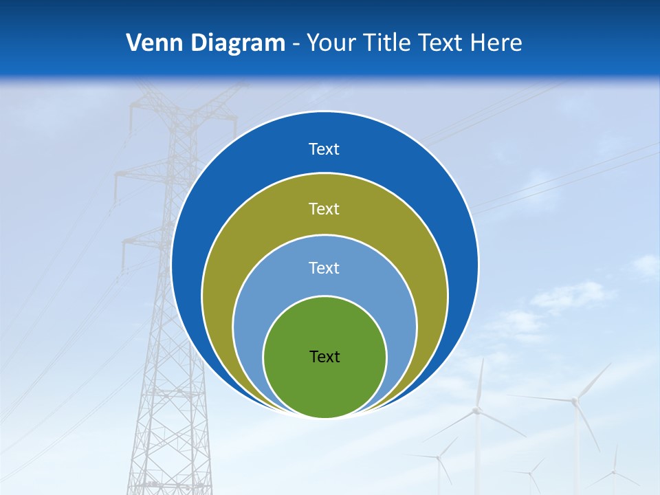 A Power Line With Windmills In The Background PowerPoint Template