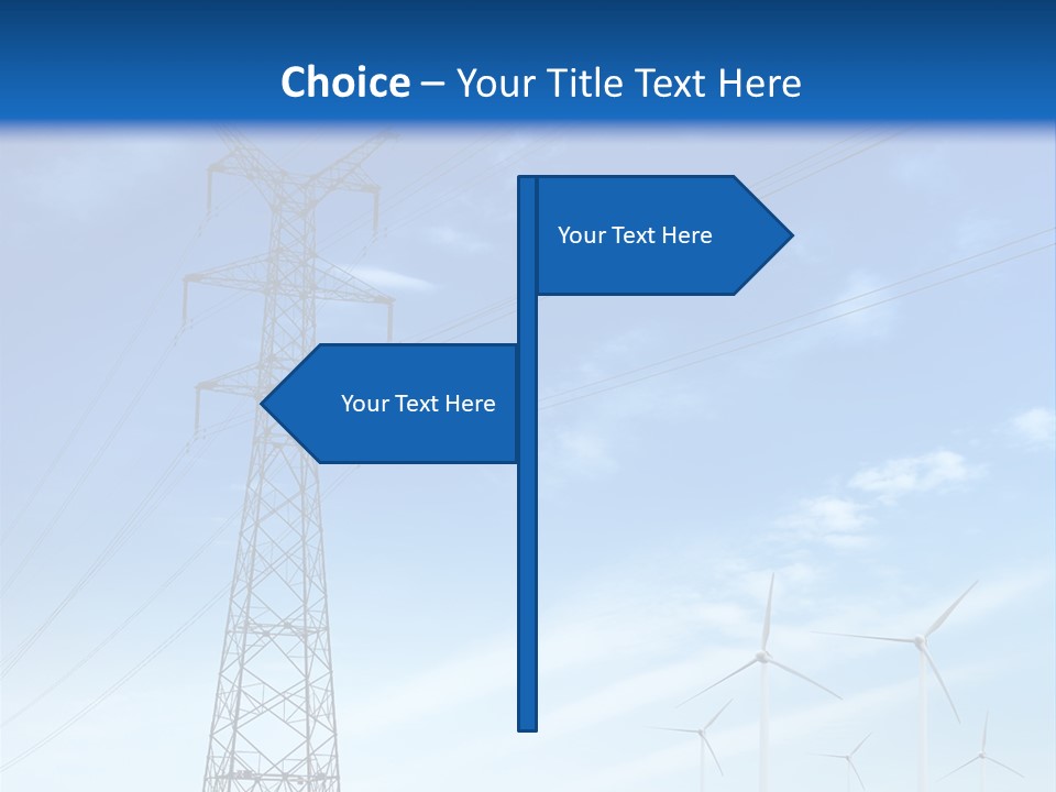 A Power Line With Windmills In The Background PowerPoint Template