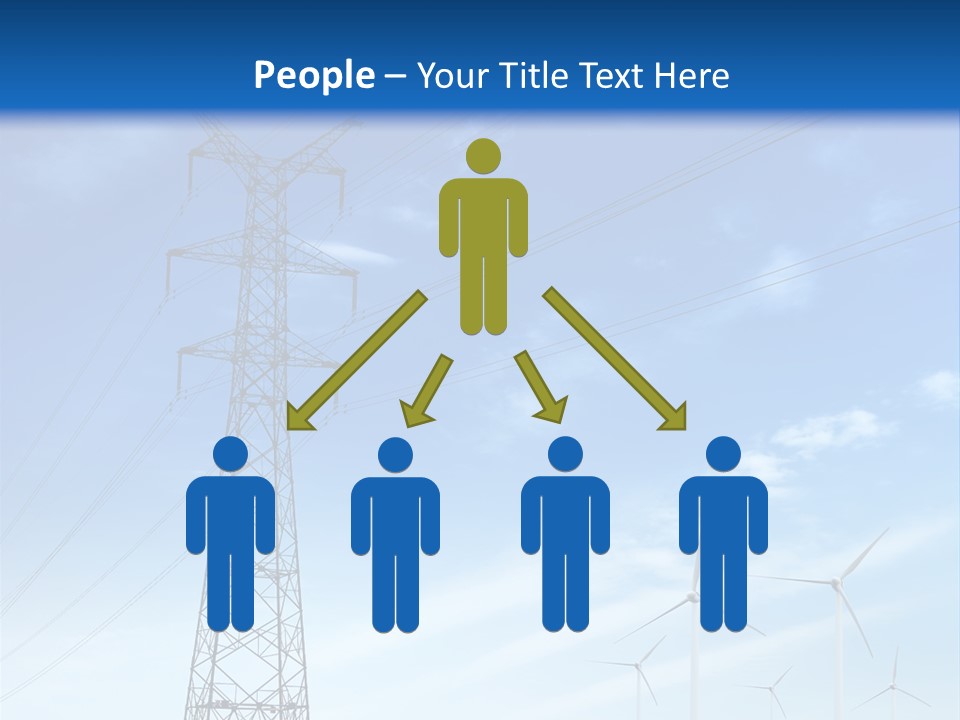 A Power Line With Windmills In The Background PowerPoint Template