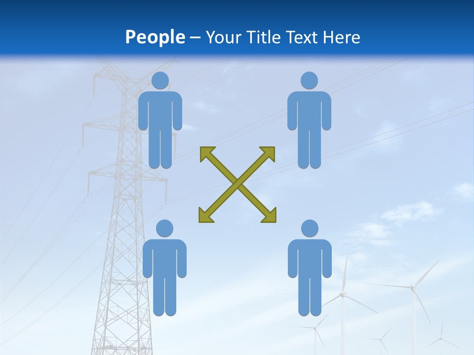 A Power Line With Windmills In The Background PowerPoint Template