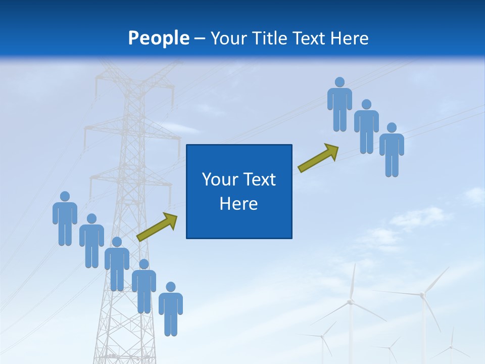 A Power Line With Windmills In The Background PowerPoint Template