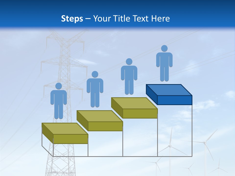 A Power Line With Windmills In The Background PowerPoint Template