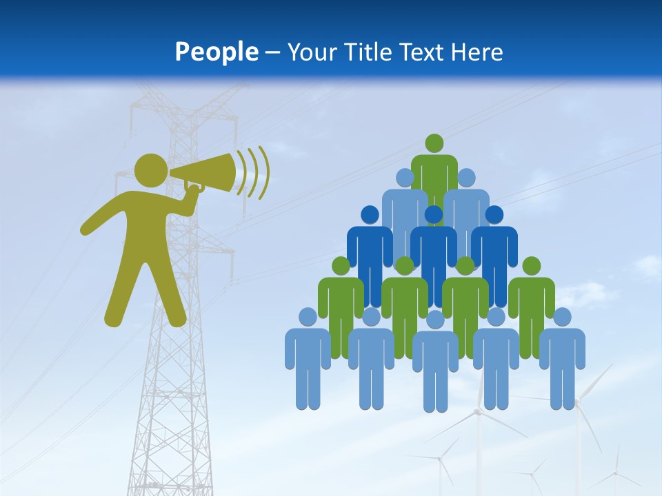 A Power Line With Windmills In The Background PowerPoint Template