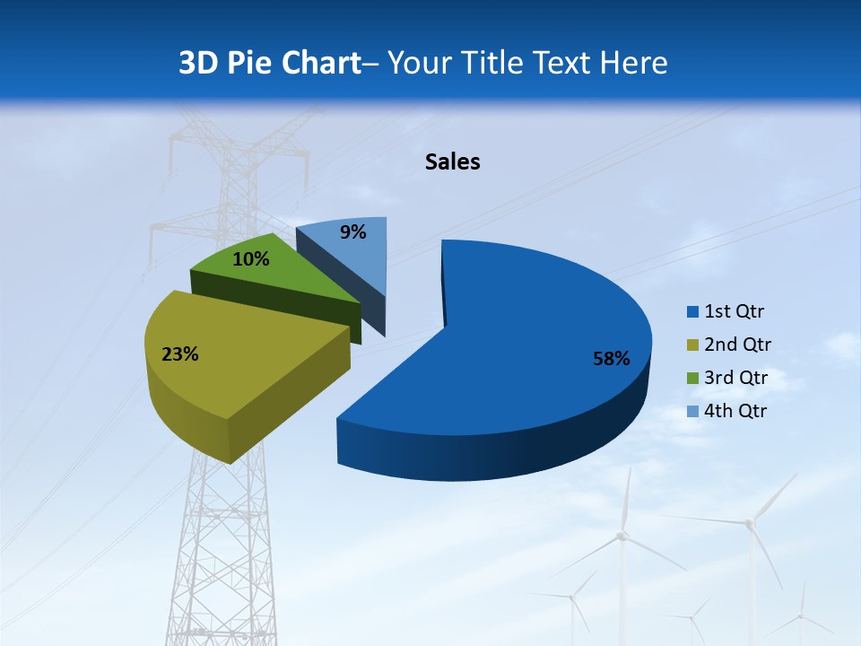 A Power Line With Windmills In The Background PowerPoint Template