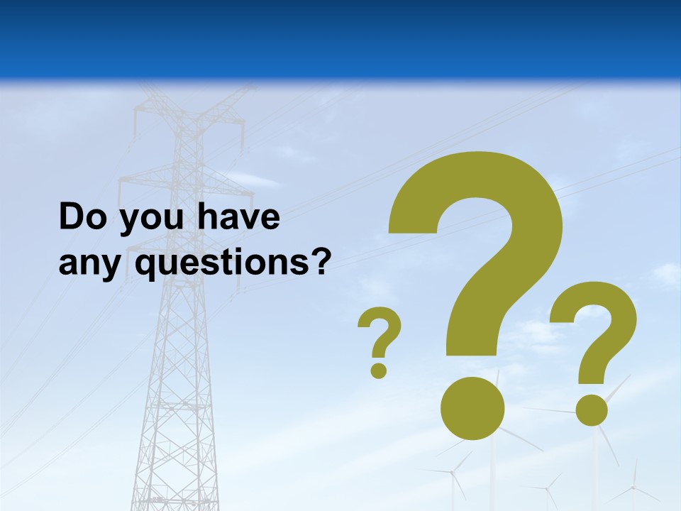 A Power Line With Windmills In The Background PowerPoint Template