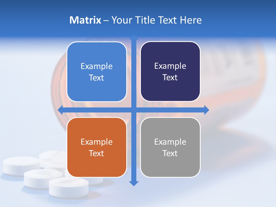 A Bottle Of Pills On A Table With A Blue Background PowerPoint Template