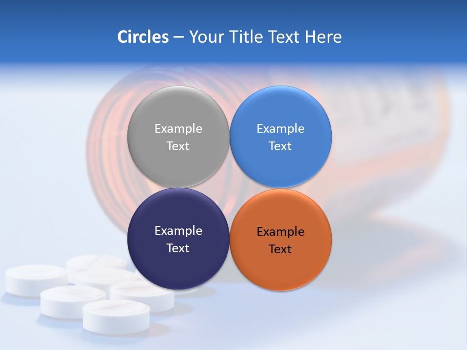 A Bottle Of Pills On A Table With A Blue Background PowerPoint Template