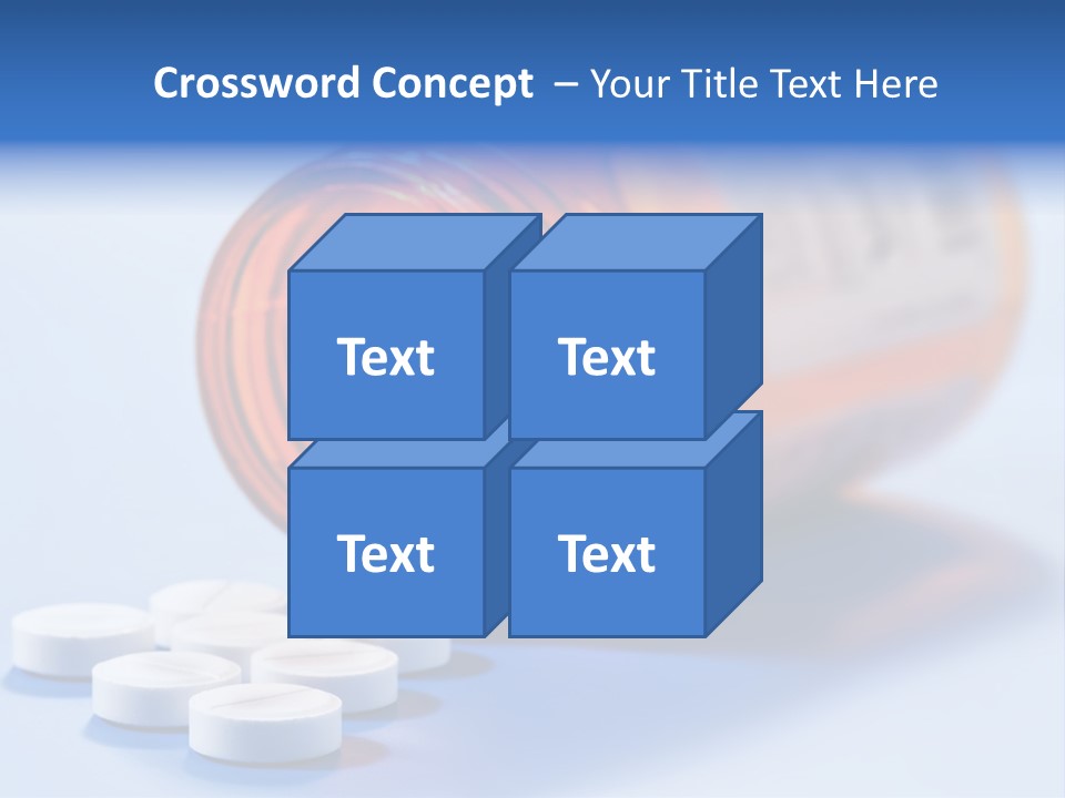 A Bottle Of Pills On A Table With A Blue Background PowerPoint Template