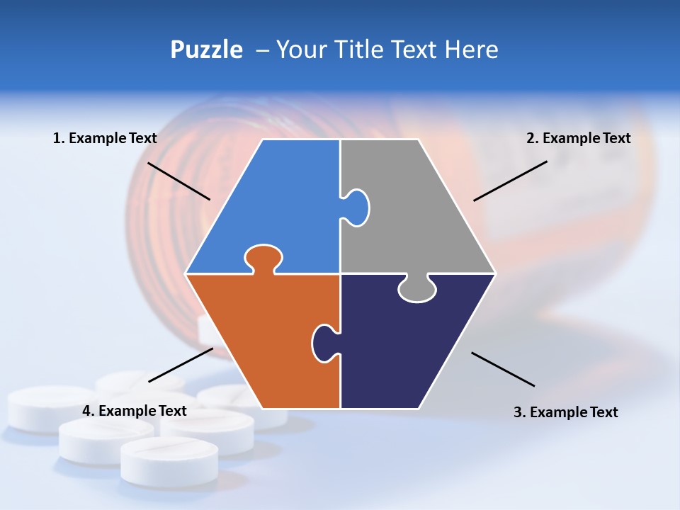 A Bottle Of Pills On A Table With A Blue Background PowerPoint Template