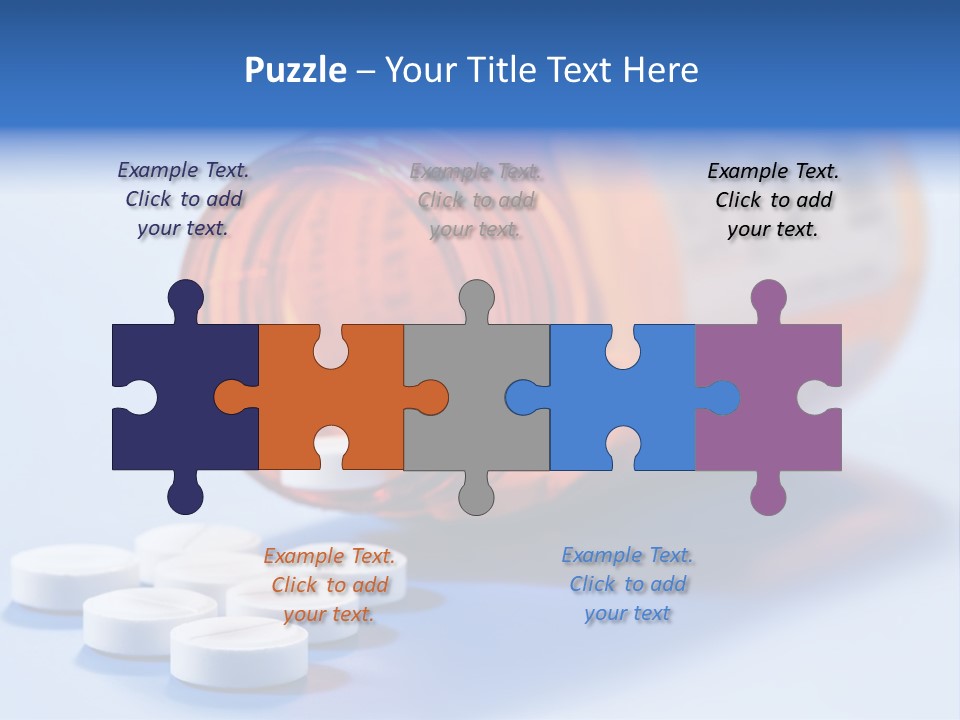 A Bottle Of Pills On A Table With A Blue Background PowerPoint Template