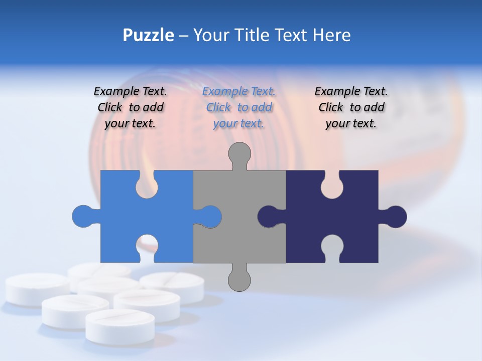 A Bottle Of Pills On A Table With A Blue Background PowerPoint Template
