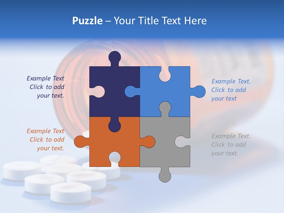 A Bottle Of Pills On A Table With A Blue Background PowerPoint Template