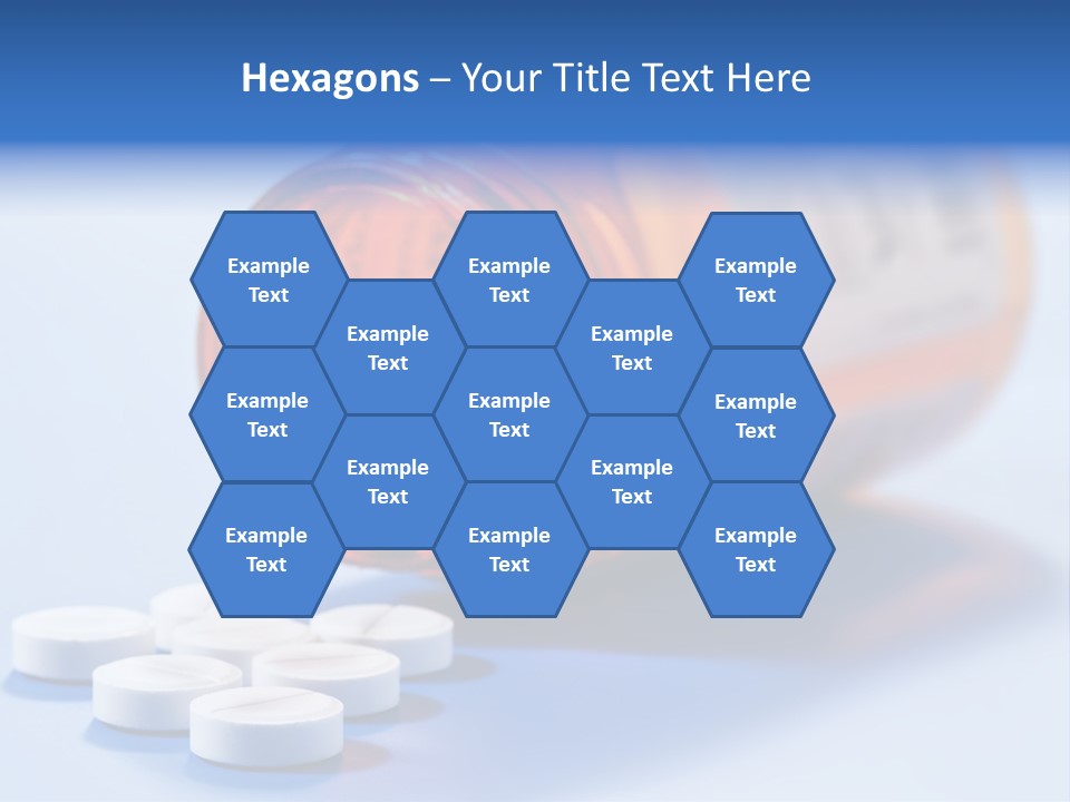 A Bottle Of Pills On A Table With A Blue Background PowerPoint Template