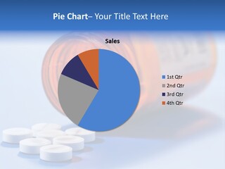 A Bottle Of Pills On A Table With A Blue Background PowerPoint Template