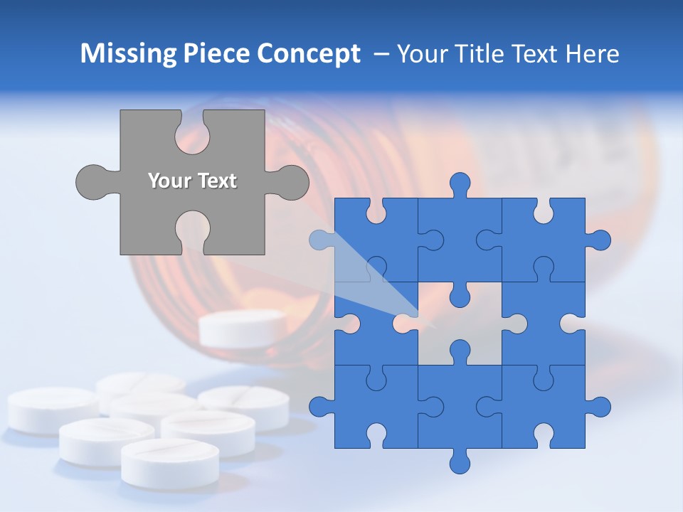 A Bottle Of Pills On A Table With A Blue Background PowerPoint Template