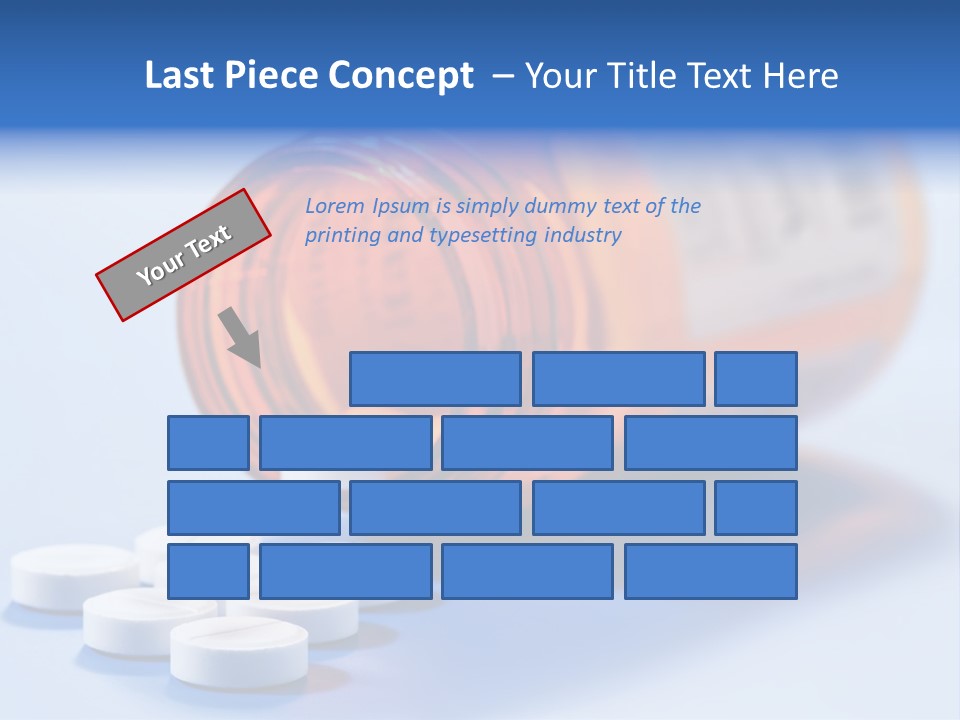 A Bottle Of Pills On A Table With A Blue Background PowerPoint Template