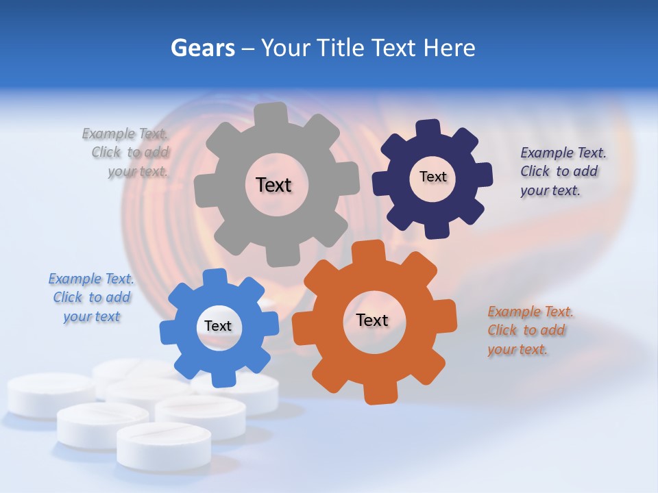 A Bottle Of Pills On A Table With A Blue Background PowerPoint Template